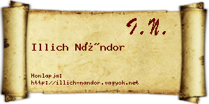 Illich Nándor névjegykártya